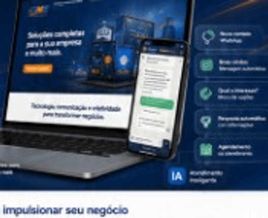 Site da DME em notebook e celular — imagem provisória da referência.
